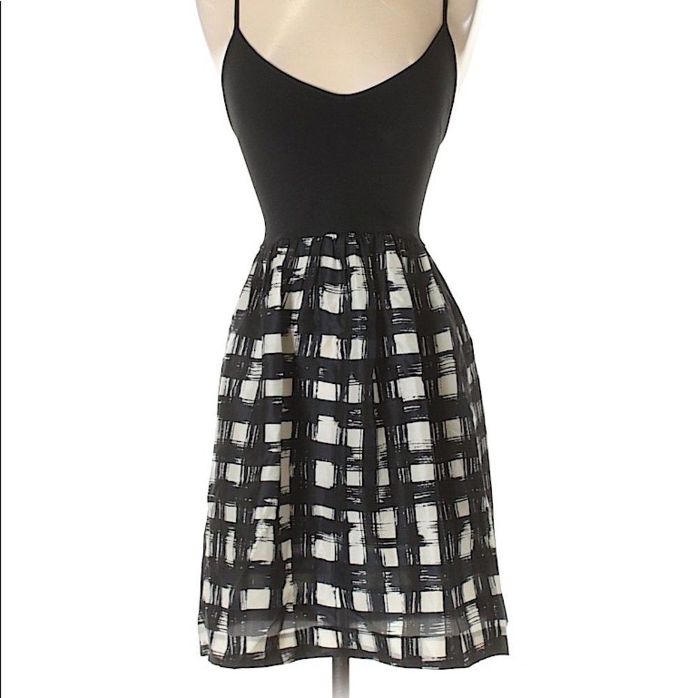 Theory Black and White Checkered Dress One Size